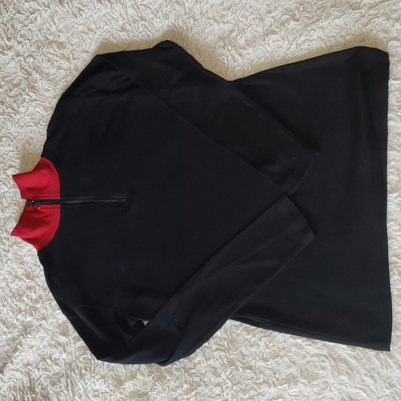 Prive Alliance Zip Long Sleeve Pullover Black Red Medium NWT - Picture 7 of 7